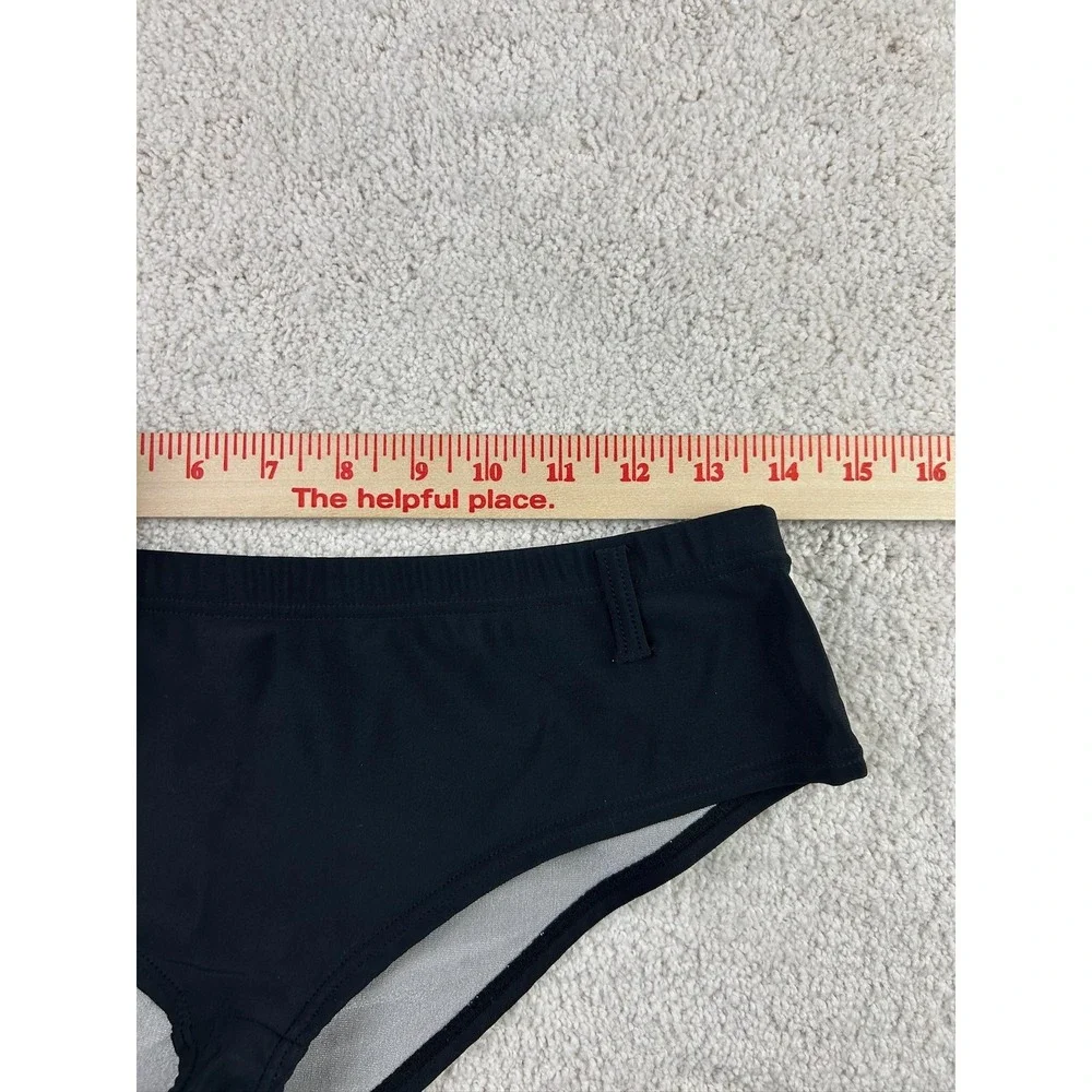 Liquid Blue Bikini Bottom Womens‎ 9 10 Swim Briefs Retro High Waist 90s